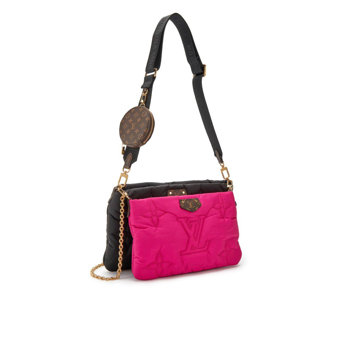 Louis Vuitton Pink and Black Monogram Econyl Nylon Maxi Multi Pochette Gold Hardware