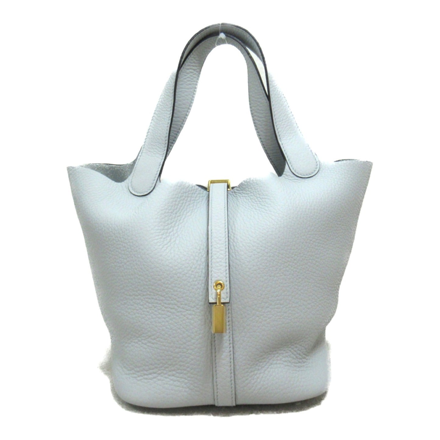 Hermes Picotin Lock MM Blue Pearl Handbag Handbag Leather ant Blue