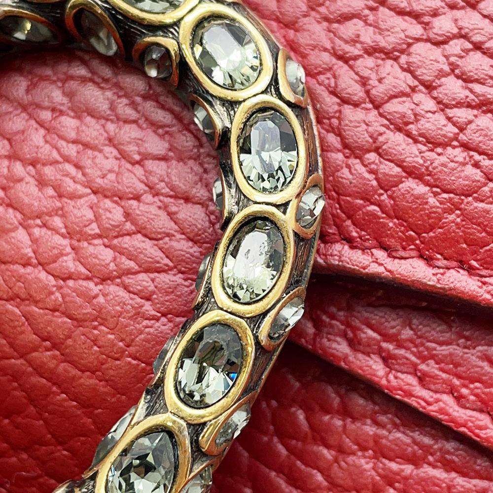 GUCCI Dionysus Chain Shoulder Bag Red 476432 Leather