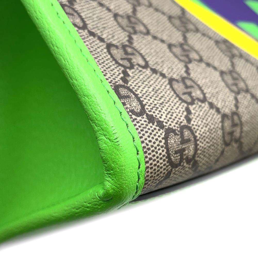 GUCCI GG Supreme 2WAY Tote Bag Kobe Hankyu Limited Beige/Light Green 680956 PVC Leather