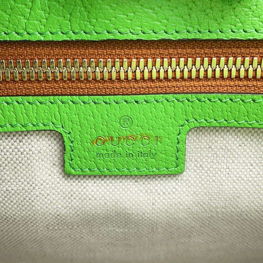 GUCCI GG Supreme 2WAY Tote Bag Kobe Hankyu Limited Beige/Light Green 680956 PVC Leather