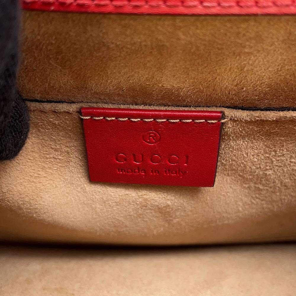 GUCCI Sylvie Shoulder Bag Red 431666 Leather