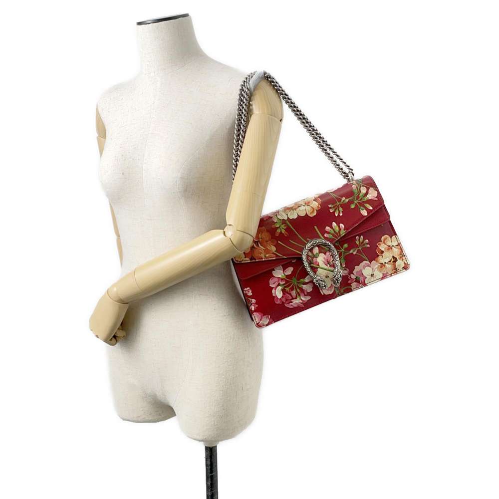 GUCCI Dionysus Flower ChainShoulder Red 400249 Leather