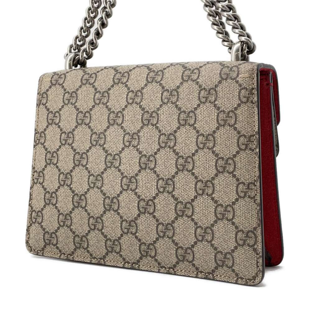 GUCCI Dionysus GG Supreme Shoulder Bag Brown/Red 421970 PVC Leather