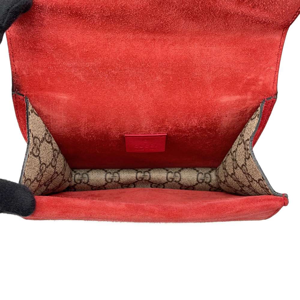 GUCCI Dionysus GG Supreme Shoulder Bag Brown/Red 421970 PVC Leather