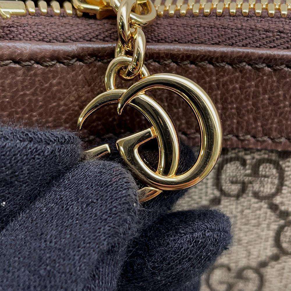 GUCCI Ophidia GGMedium Tote Bag Beige/Brown 524537 GG SupremeCanvas Leather