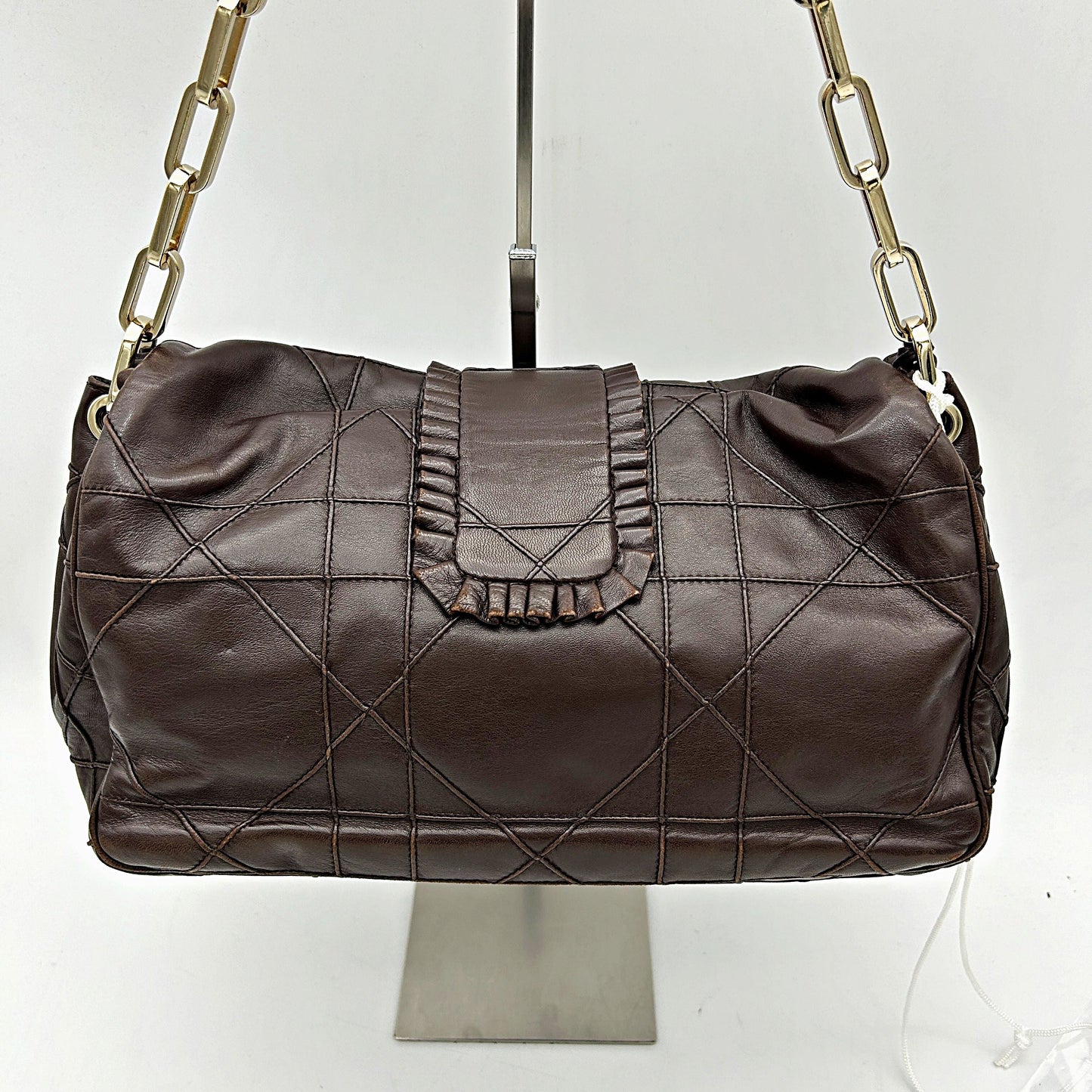 Christian Dior Cannage New Lock Ruffle Bag - Black Shoulder Bags, Handbags LA16619