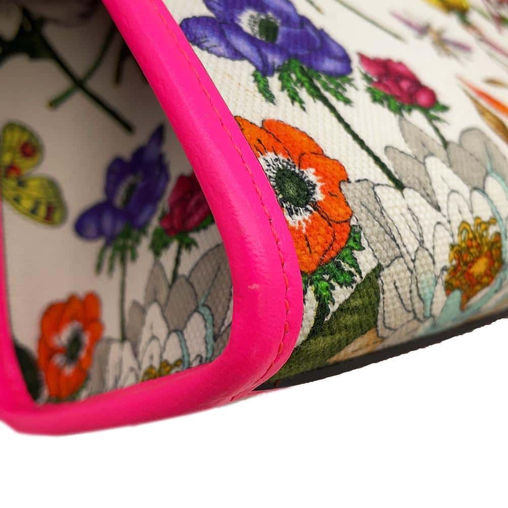 GUCCI Interlocking G Flora 2WAY Shoulder Bag White/Pink 550141 Canvas Leather