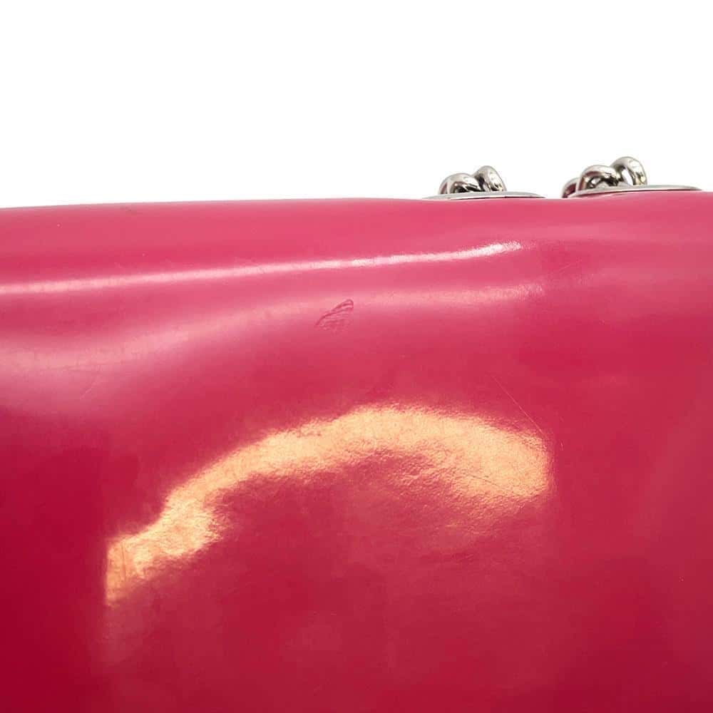 GUCCI Interlocking G Chain Shoulder Pink 387606 Patent Leather