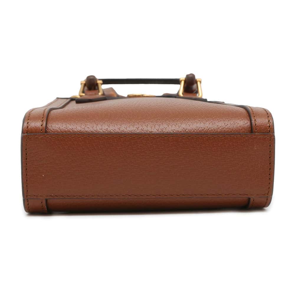 GUCCI Diana 2wayTote Bag Brown 739079 Leather Size Mini