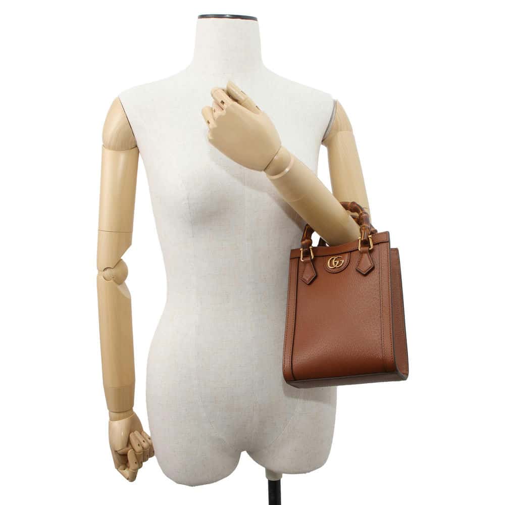 GUCCI Diana 2wayTote Bag Brown 739079 Leather Size Mini