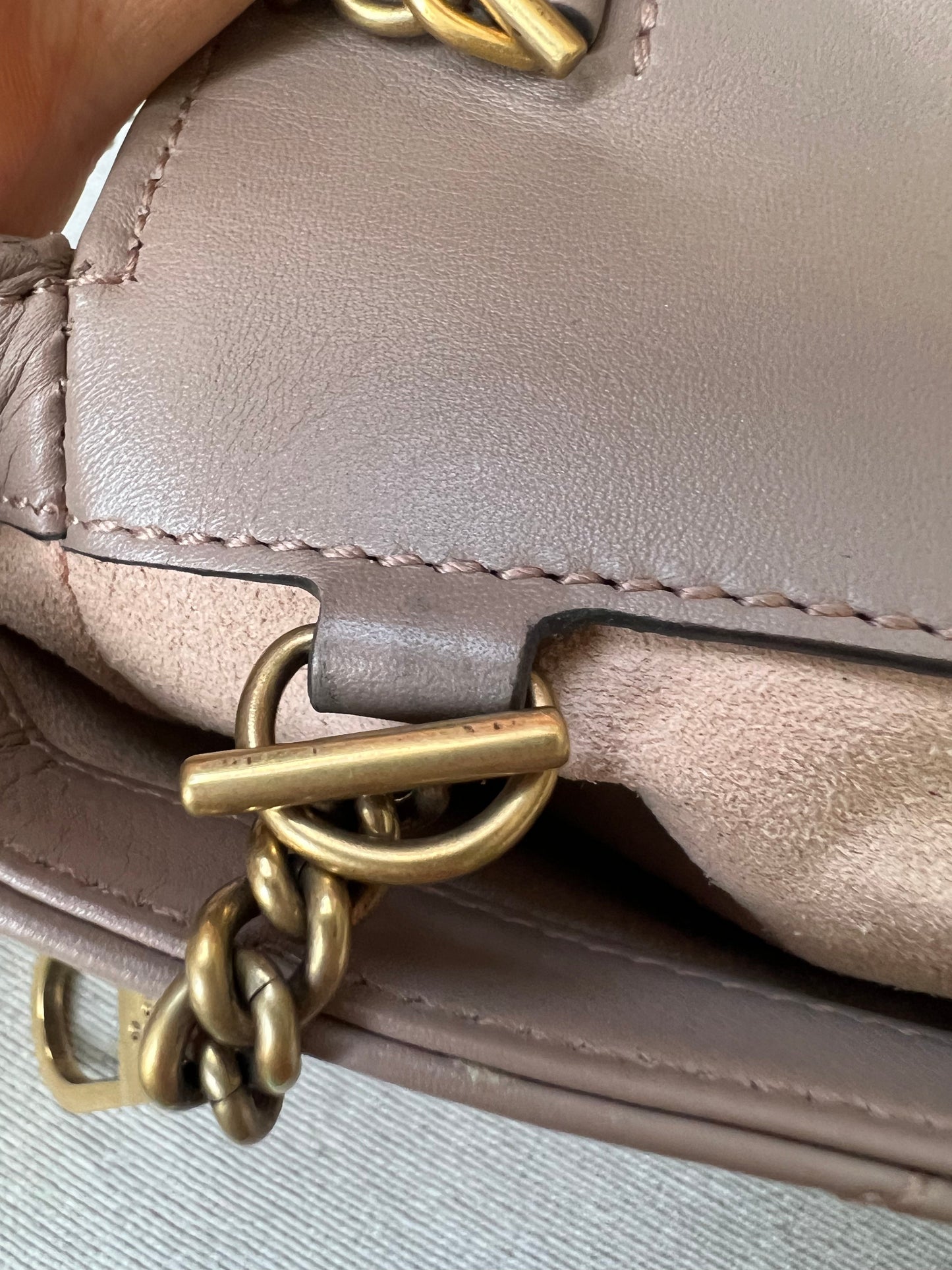 Gucci GG Dusty Pink Marmont Super Mini Shoulder Bag