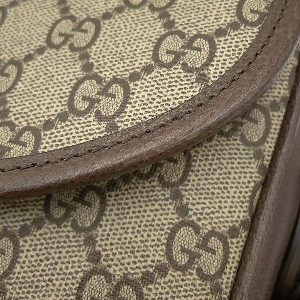 GUCCI Ophidia GG Shoulder Bag Beige/Brown 722117 PVC Leather Size Small