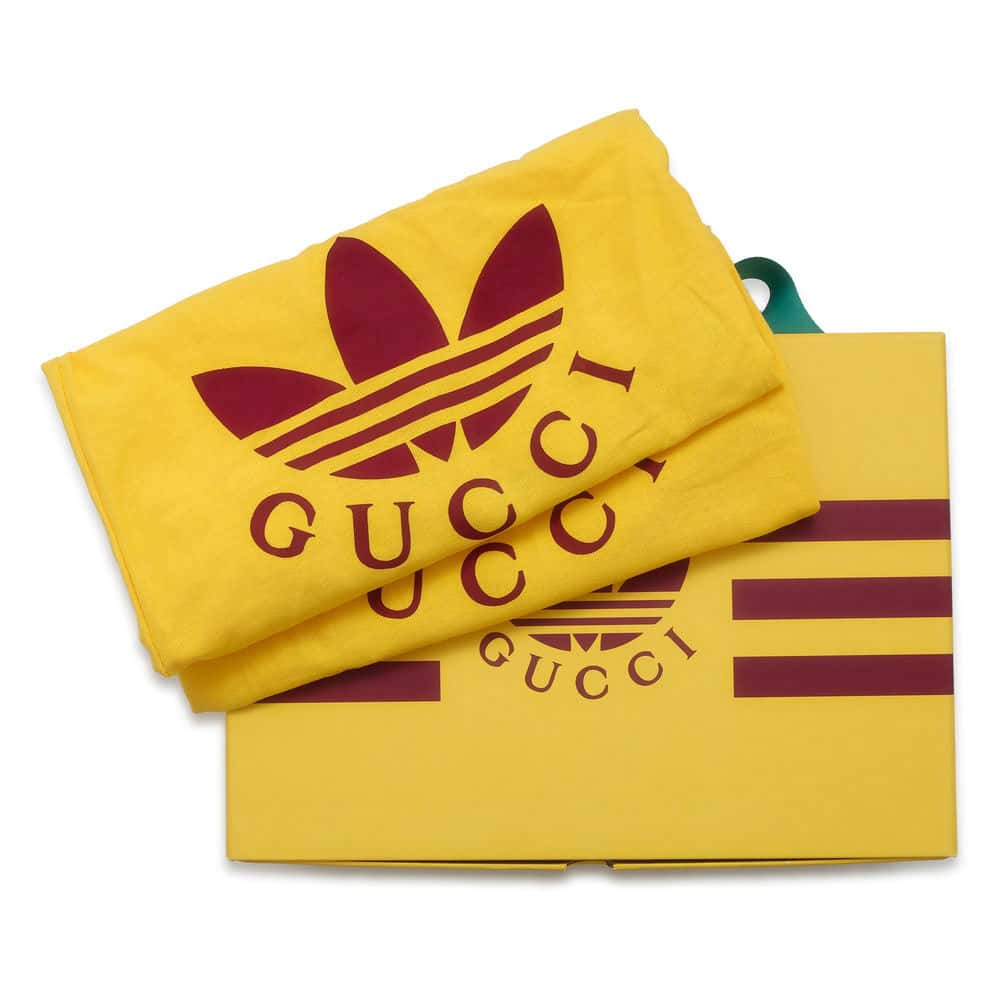 GUCCI Adidas Gazelle Wedge Sole Brown/Green/White 725655 PVC Leather Size 39