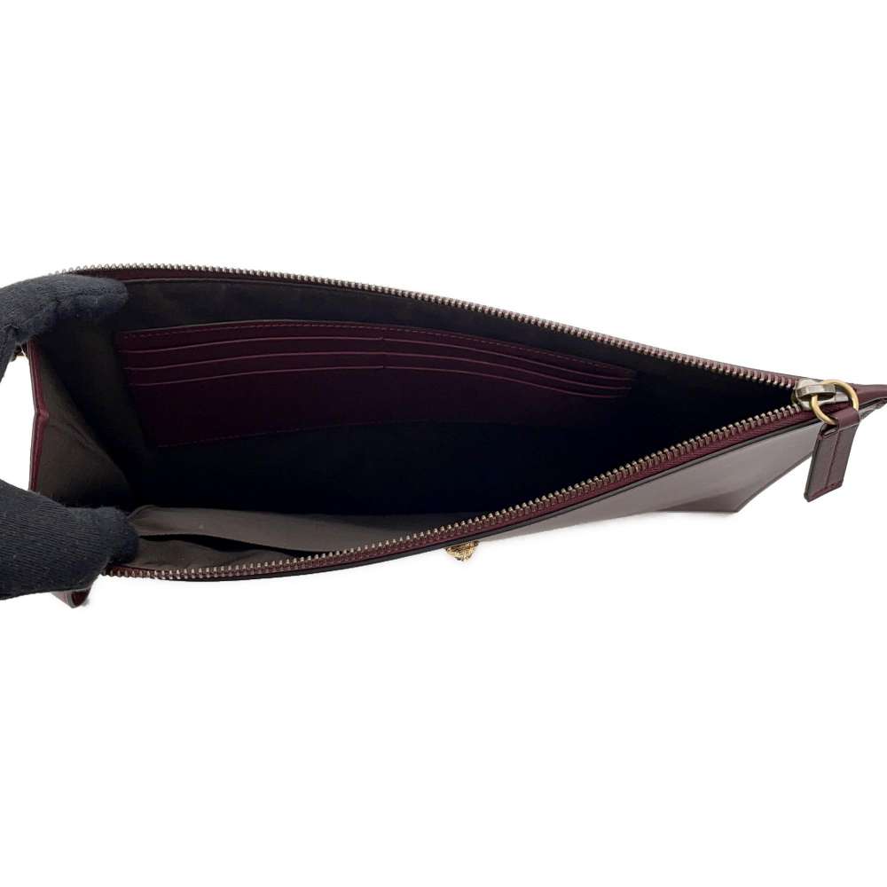 GUCCI Animalier Clutch Bag Bordeaux 428724 Leather