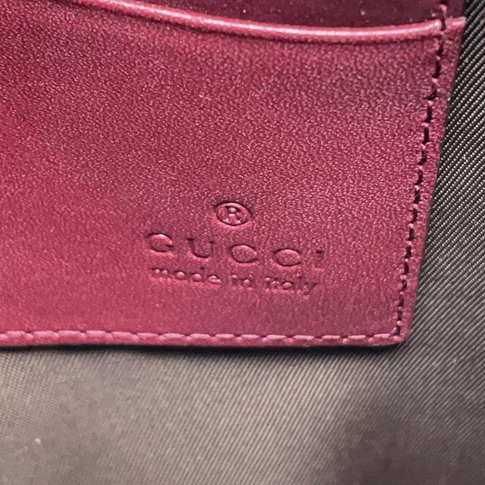 GUCCI Animalier Clutch Bag Bordeaux 428724 Leather