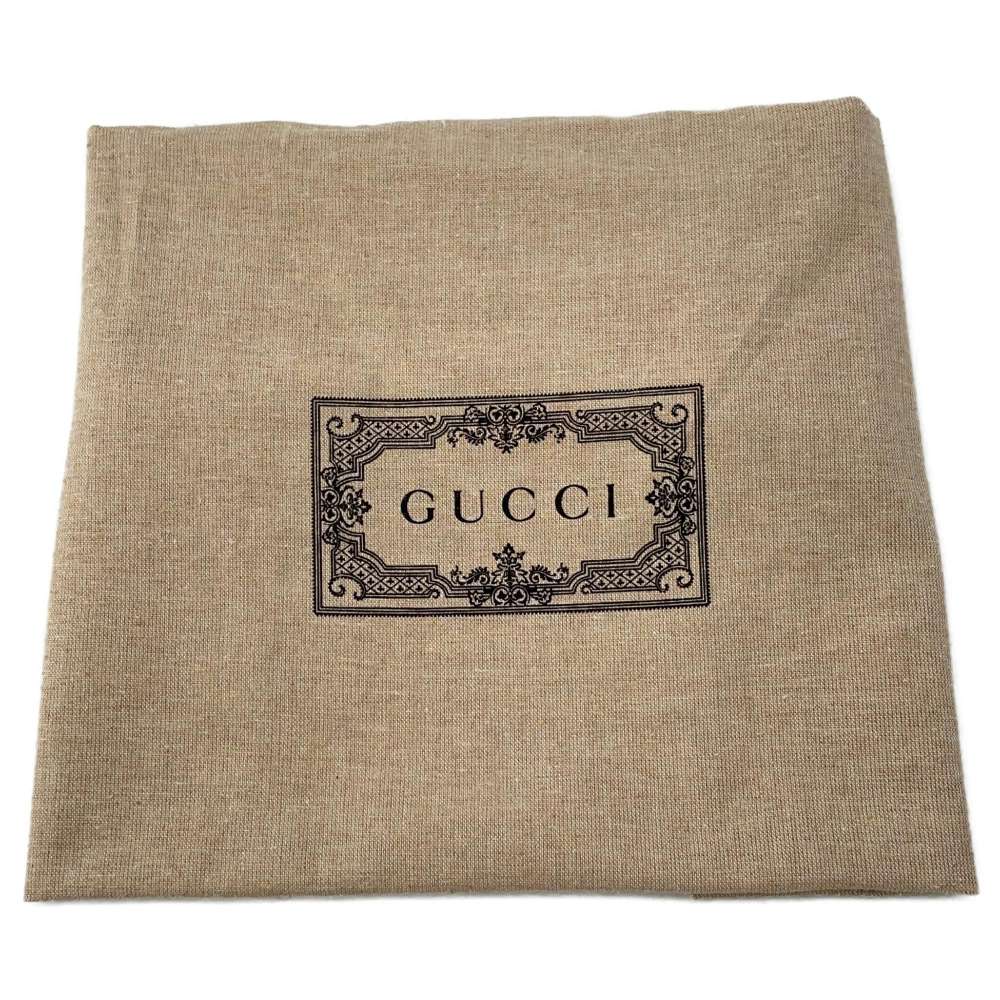 GUCCI Embossed Logo Buckle Shoulder Bag Black 675923 Leather