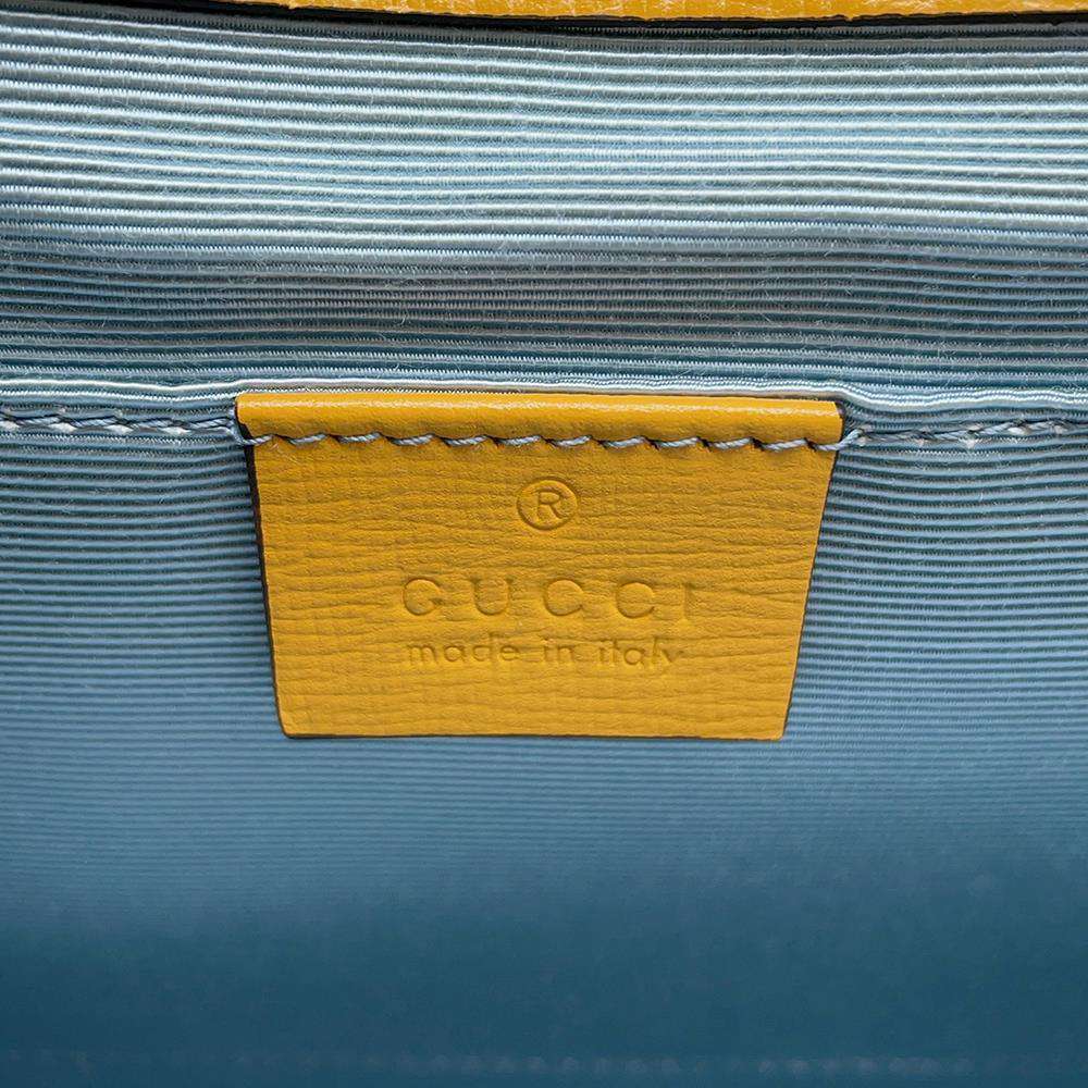 GUCCI Horsebit 2wayChainShoulder Bag Yellow 655667 Straw Leather