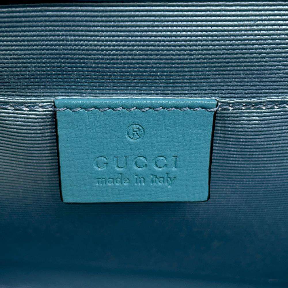 GUCCI Horsebit 1955 2wayChainShoulder Bag Blue 655667 Straw Leather