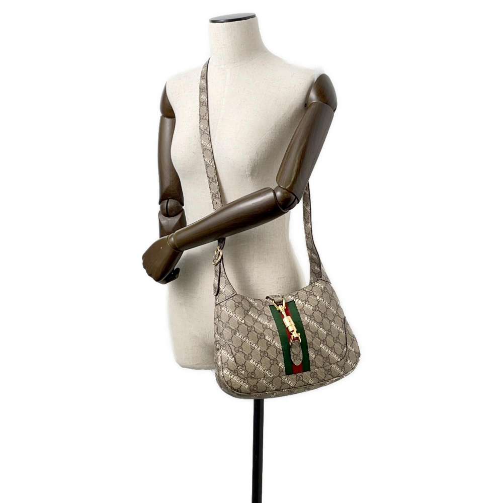 GUCCI Hacker Project Jackie 1961 Shoulder Bag Beige 636706 GG SupremeCanvas