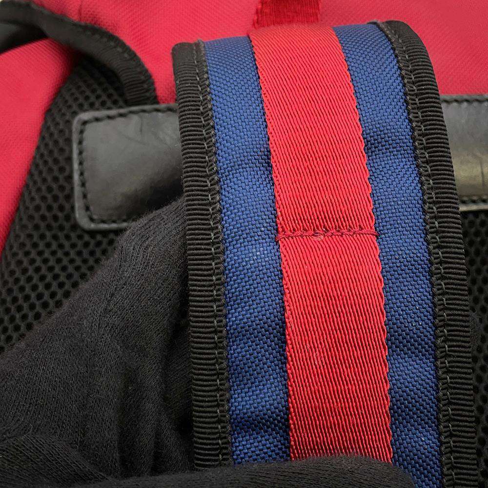 GUCCI Cherie Line Cat Head Backpack Red 429037 Canvas Leather