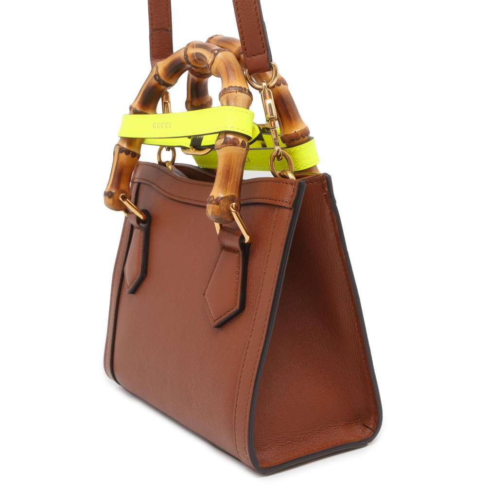 GUCCI Diana 2WAY Tote Bag Brown 655661 Leather Bamboo Size Mini