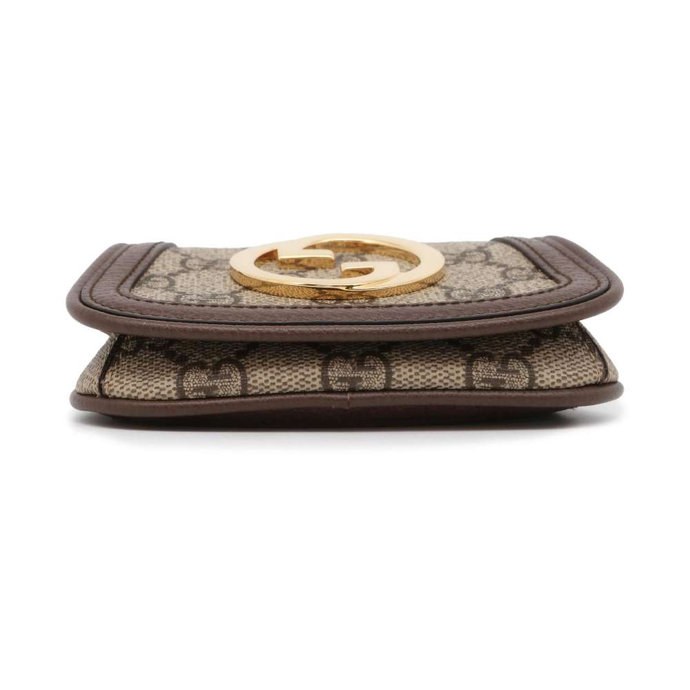 GUCCI GG Supreme Blondie Shoulder Card Case Beige/Brown 698635 PVC/Leather