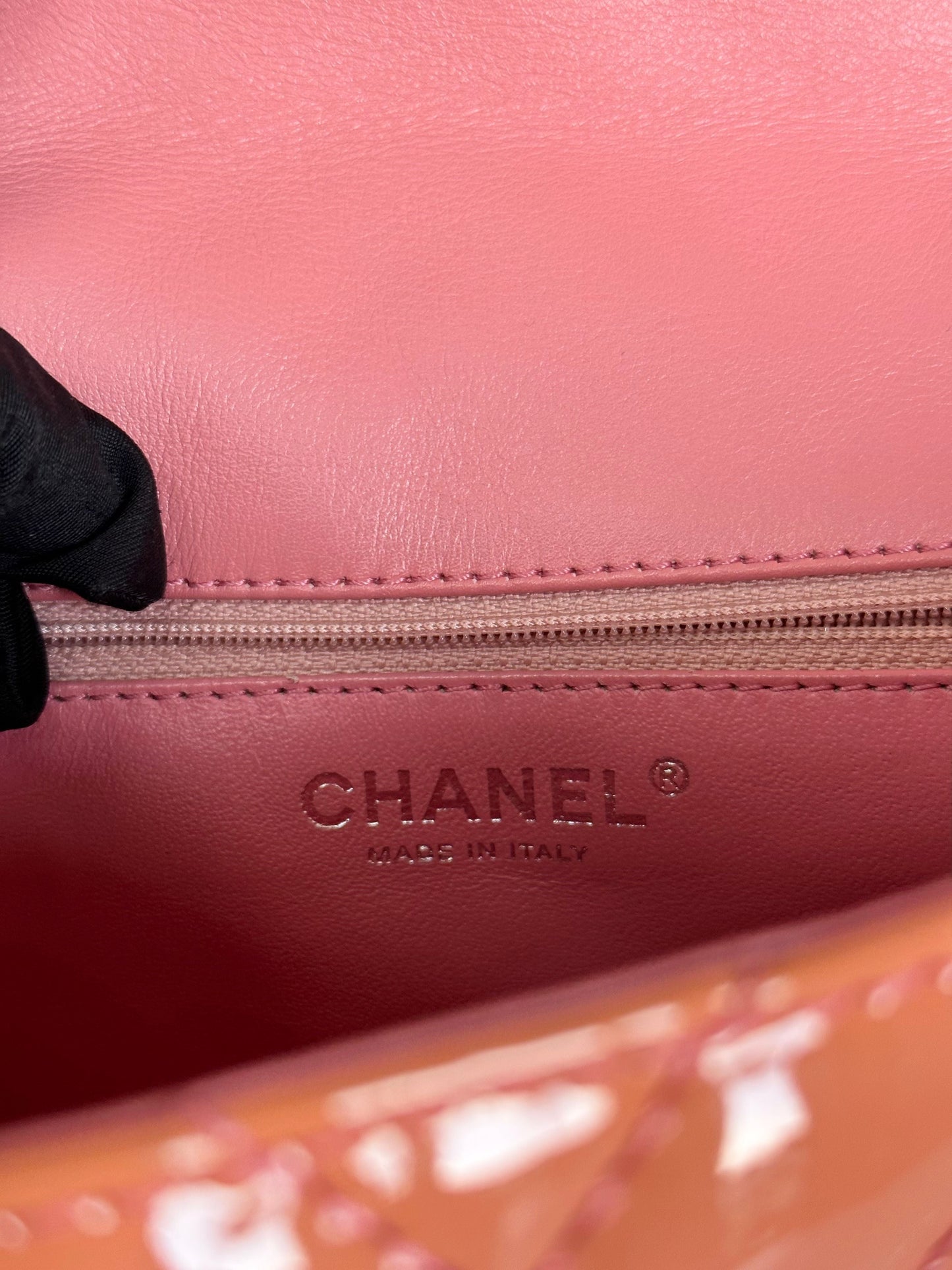 Chanel Patent Chevron Medium Flap Bag - Orange Shoulder Bags, Handbags #E