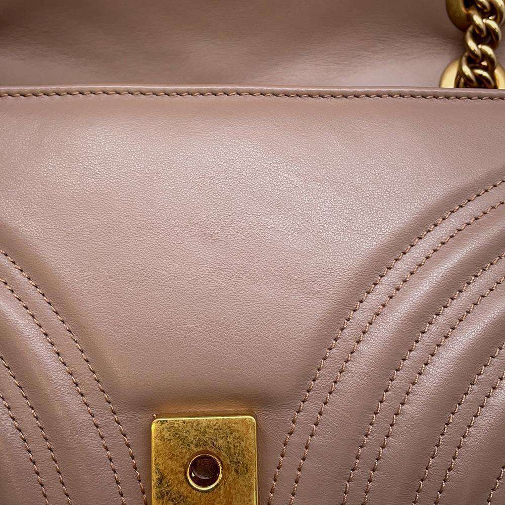 GUCCI GG MarmontQuilted ChainShoulder Jasmin Flower 443497 Leather