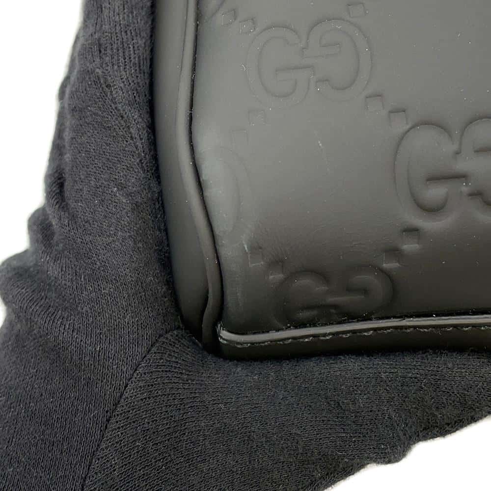 GUCCI 2way Shoulder Tote Black 771238 Rubber effect leather