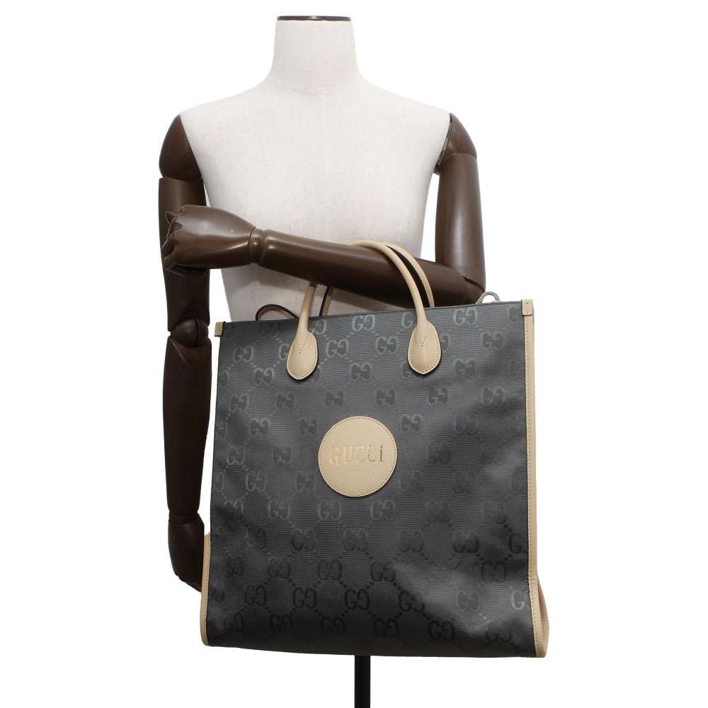 GUCCI Off the Grid Tote Bag Beige/Gray 630355 Nylon Leather