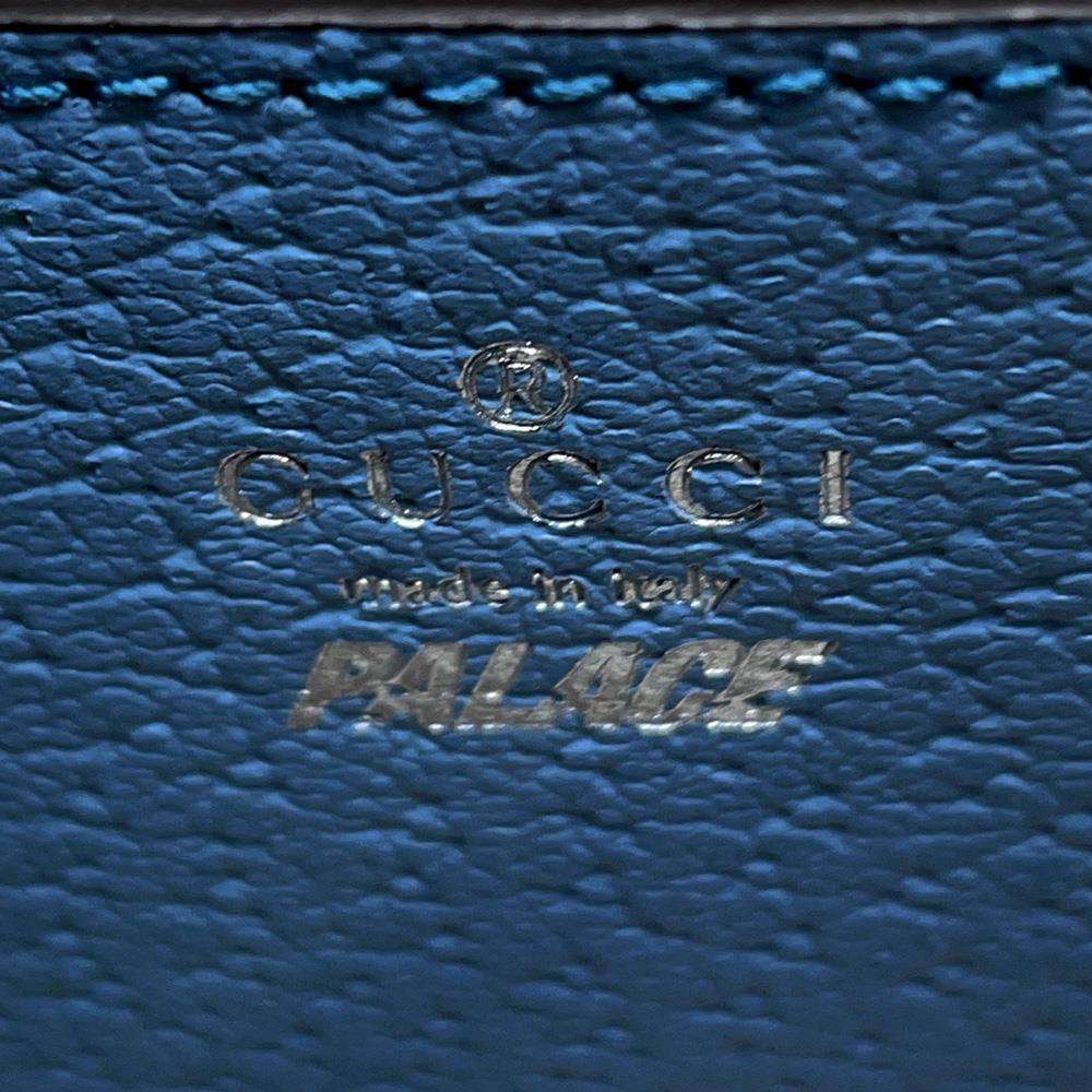 GUCCI PALACE x GUCCI Collaboration Half Moon Mini Shoulder Bag Blue 723737 GG Canvas Leather