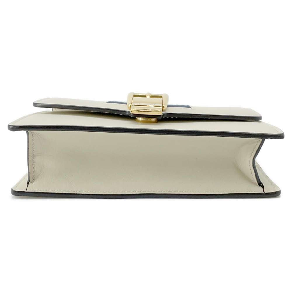 GUCCI Sylvie ChainShoulder White 494646 Leather Size Mini