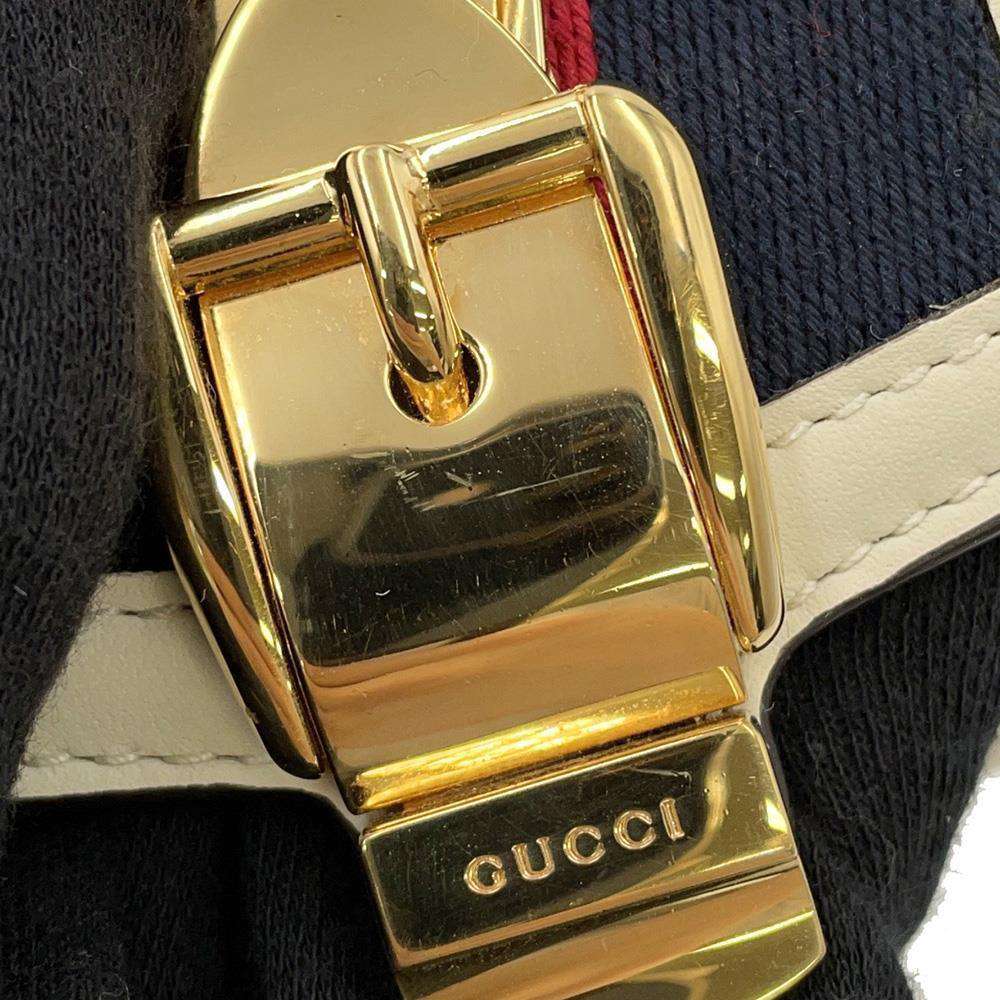 GUCCI Sylvie ChainShoulder White 494646 Leather Size Mini