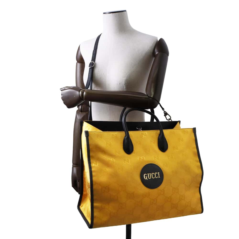 GUCCI Off the Grid 2way Tote Bag Yellow/Black 630353 Nylon Leather