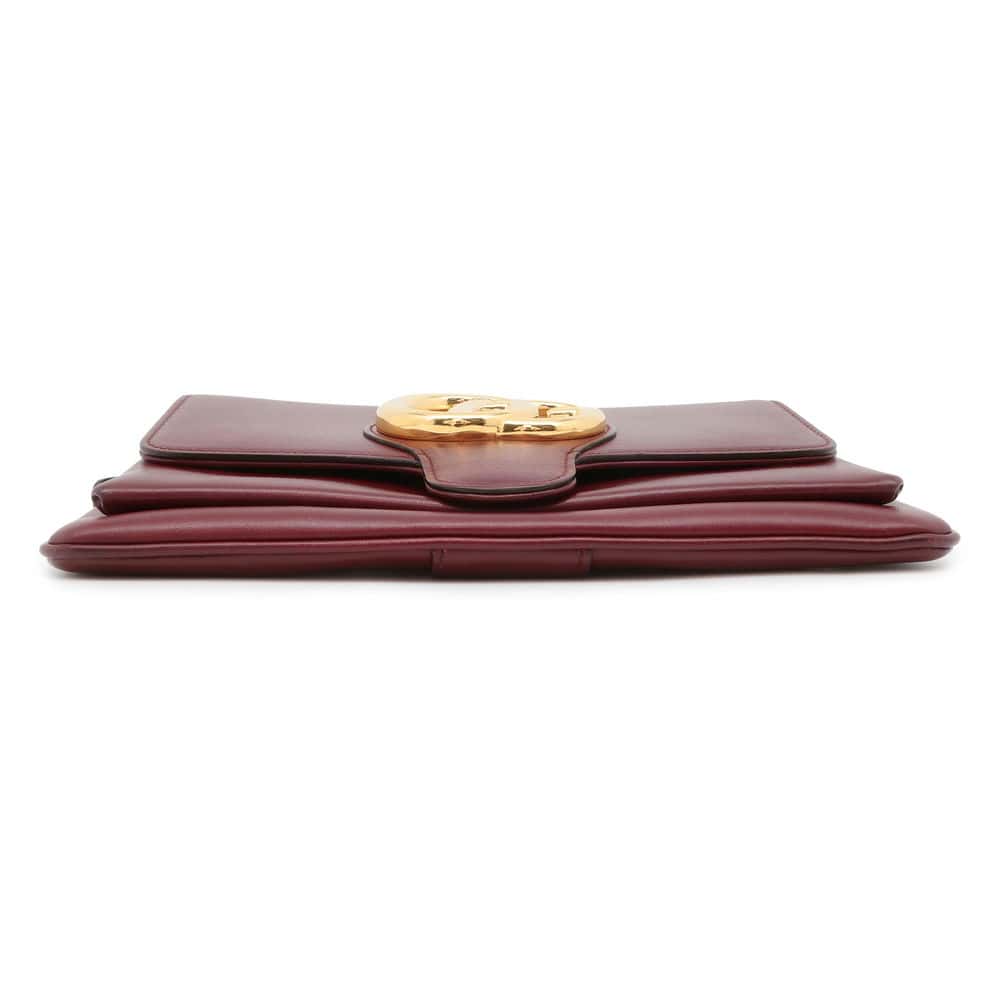 GUCCI GG Marmont Ally Shoulder Bag Bordeaux 550129 Leather Size Small