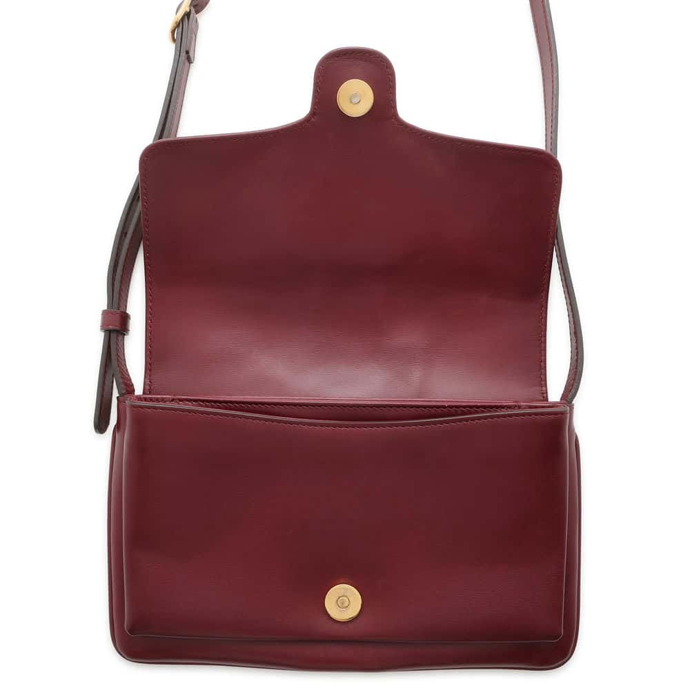 GUCCI GG Marmont Ally Shoulder Bag Bordeaux 550129 Leather Size Small