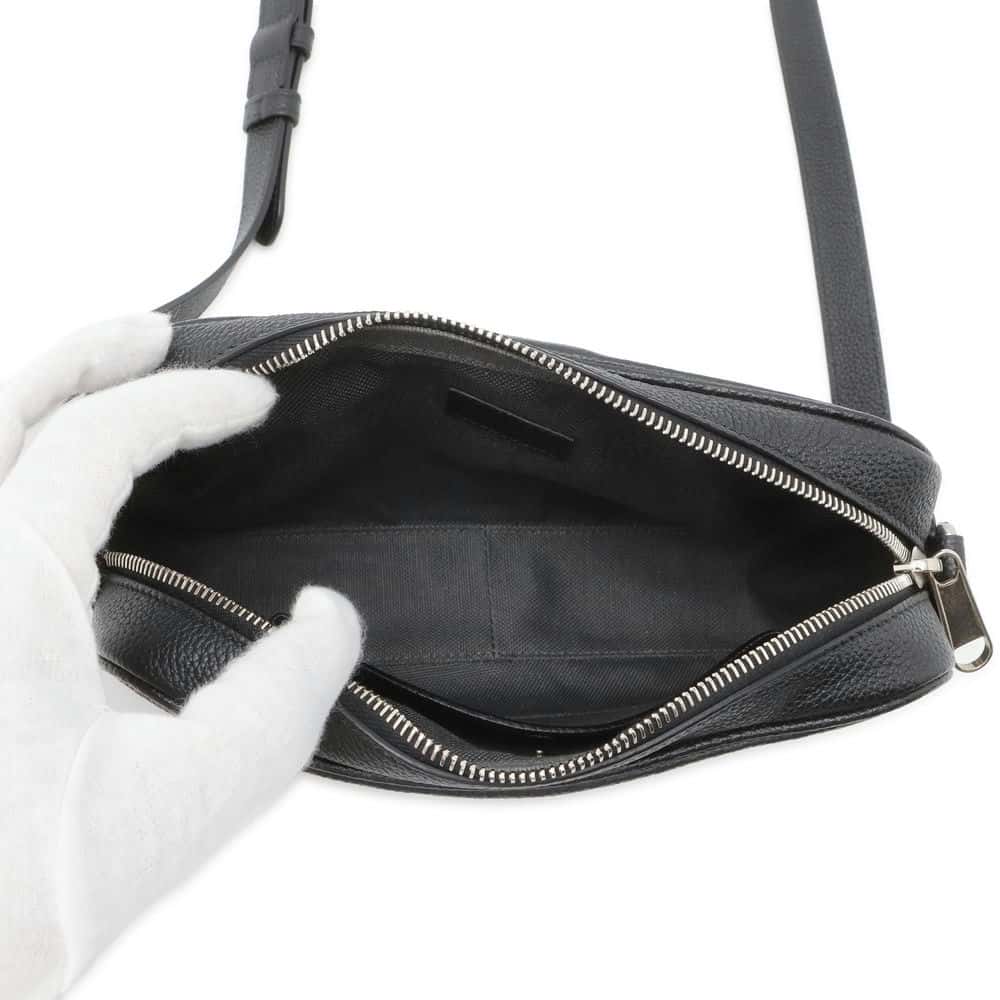 GUCCI GG Supreme Shoulder Bag Black 768391 Leather Size Mini