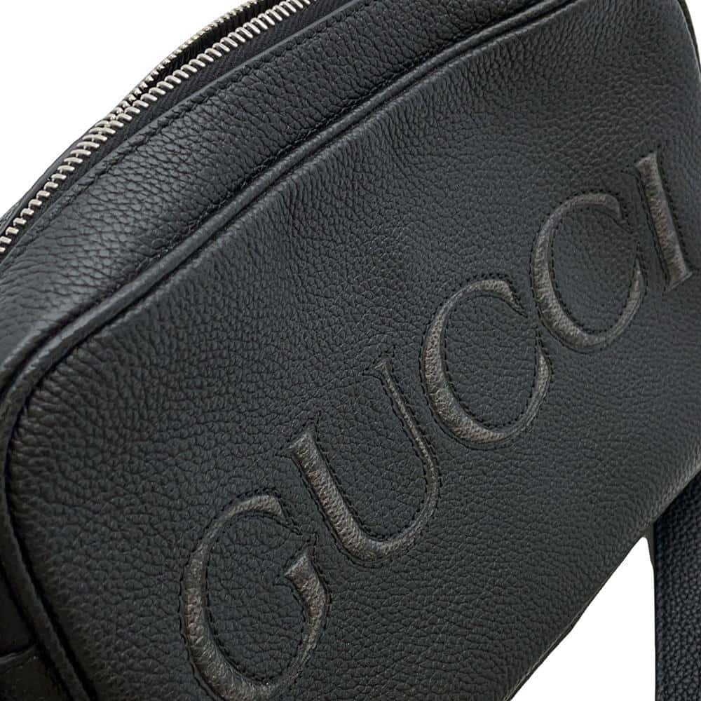GUCCI GG Supreme Shoulder Bag Black 768391 Leather Size Mini