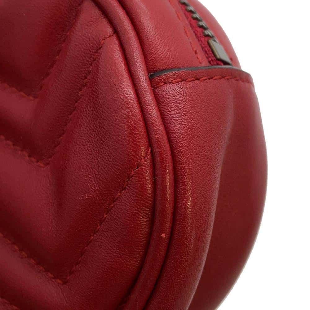 GUCCI Crossbody Bag GG Marmont Red 476434 Leather