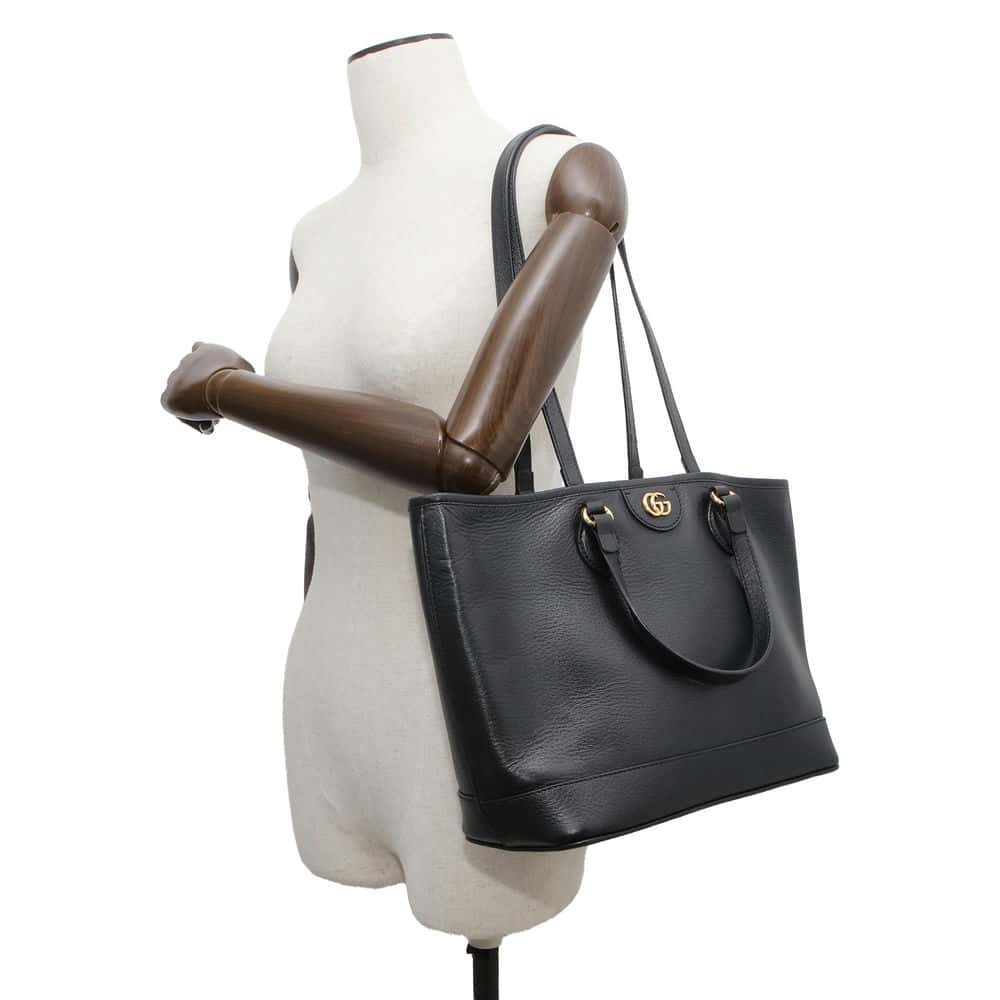 GUCCI Tote Bag Black 765043 Leather Size Small