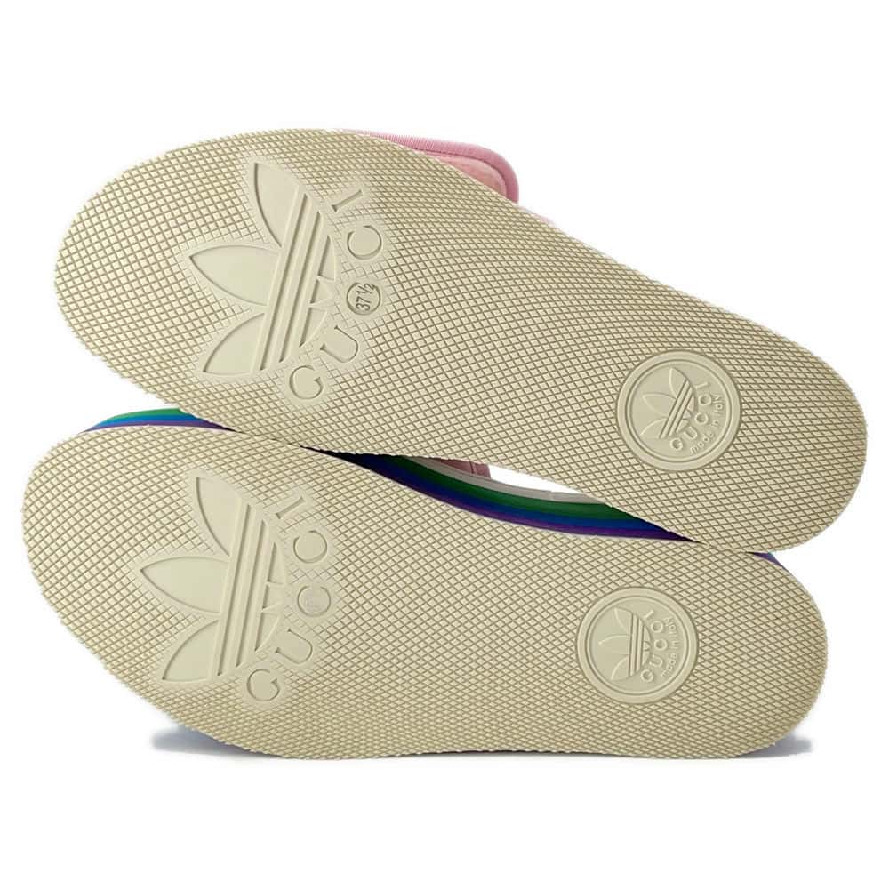 GUCCI Adidas Collaboration Platform Sandals Pink 702294 Silk Size 37.5