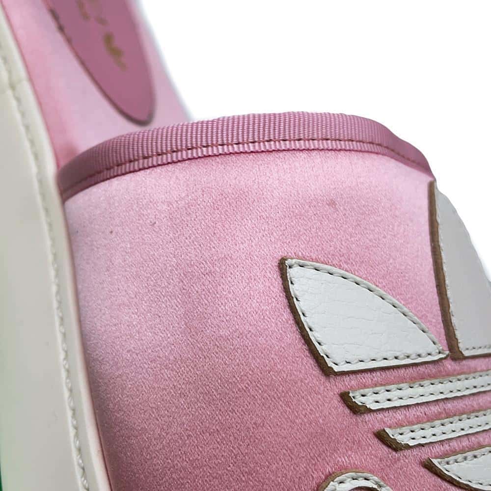 GUCCI Adidas Collaboration Platform Sandals Pink 702294 Silk Size 37.5