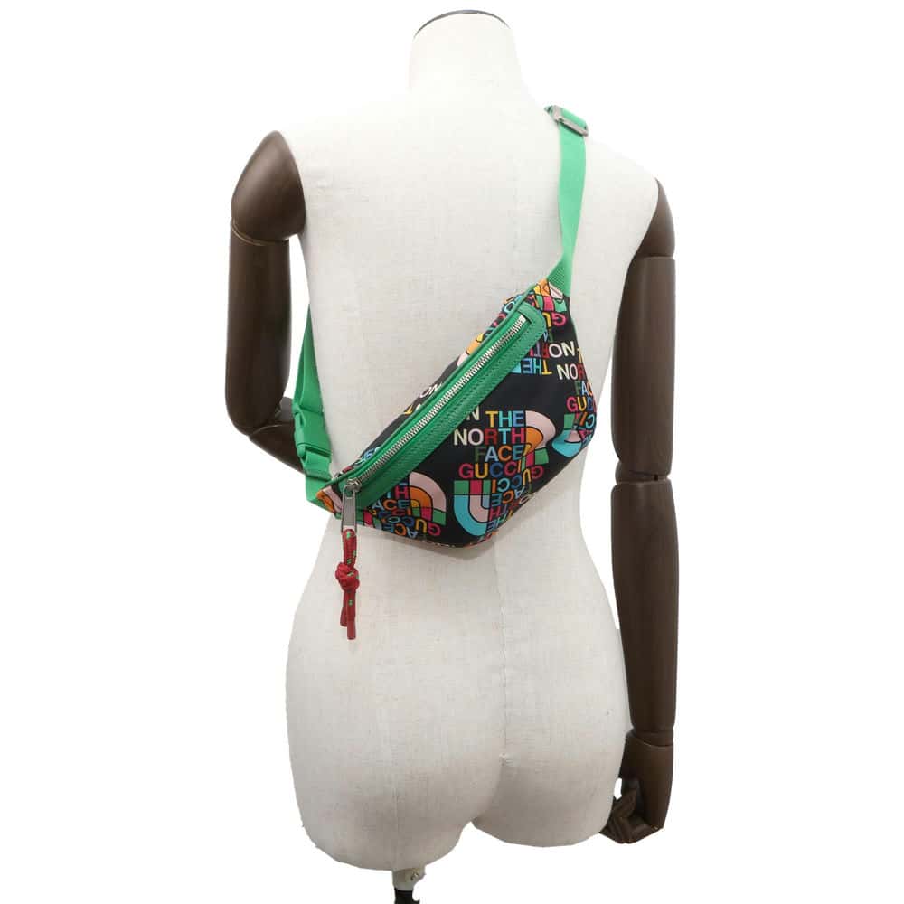 GUCCI North Face Collaboration Crossbody Bag Black/Multicolor 650299 Nylon
