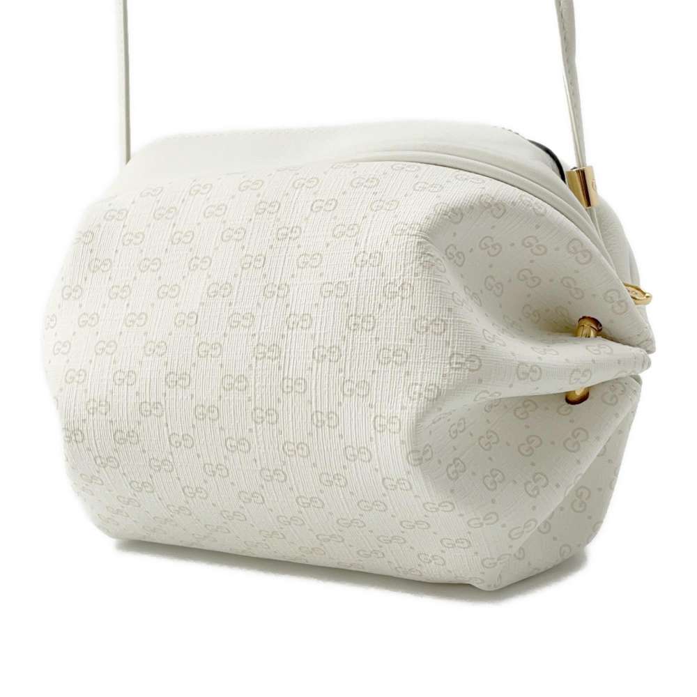 GUCCI Candy Motif Micro GG Shoulder Bag White 564580 PVC Leather