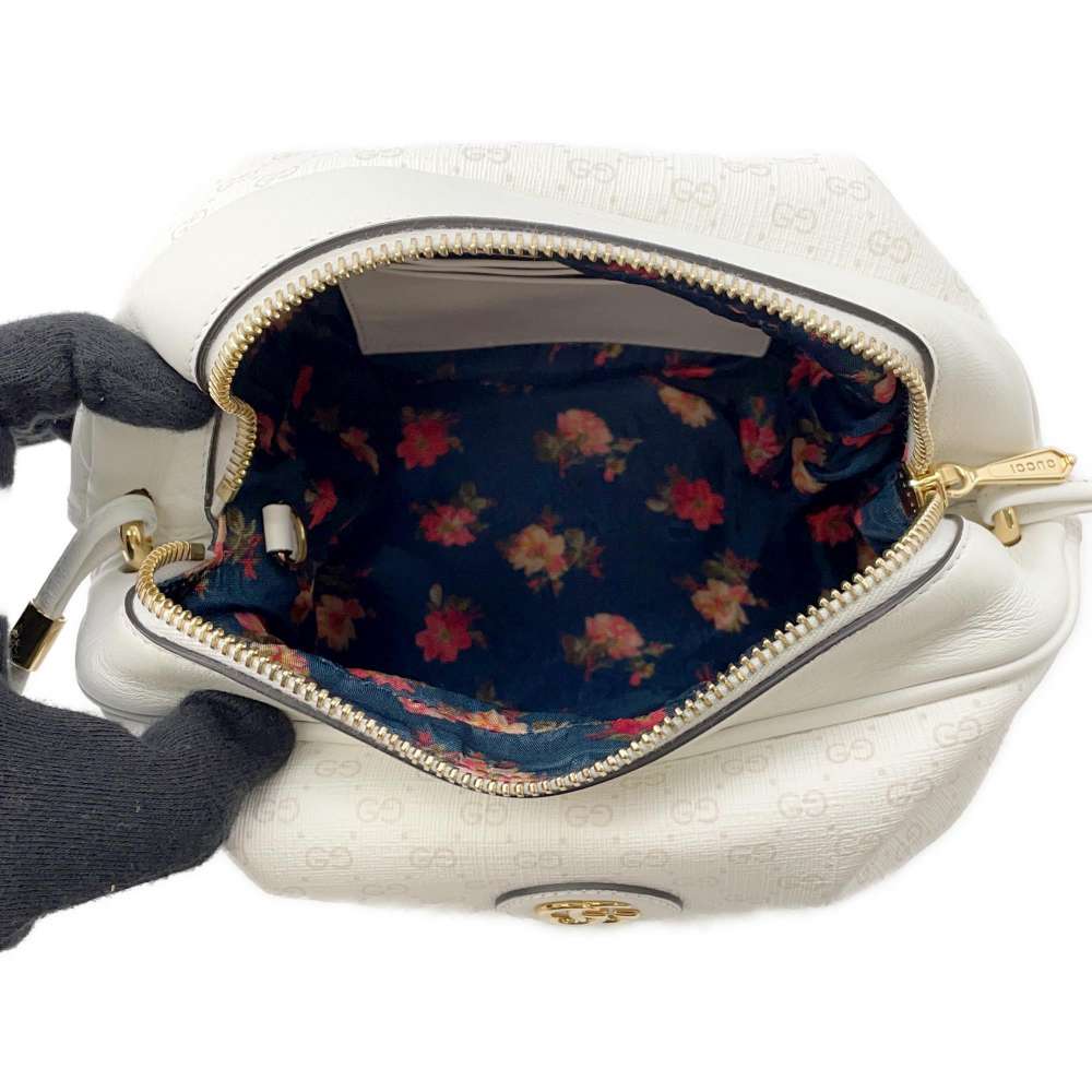 GUCCI Candy Motif Micro GG Shoulder Bag White 564580 PVC Leather