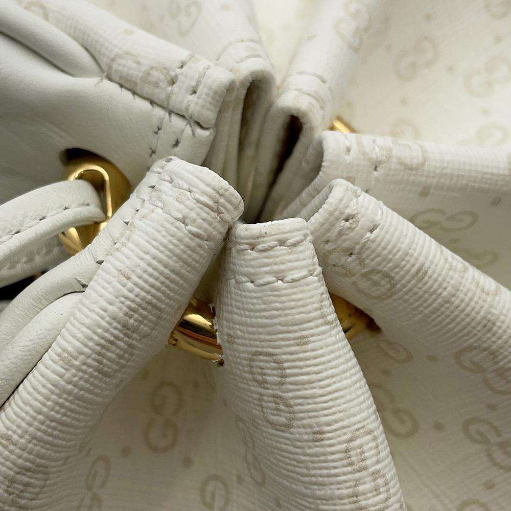 GUCCI Candy Motif Micro GG Shoulder Bag White 564580 PVC Leather
