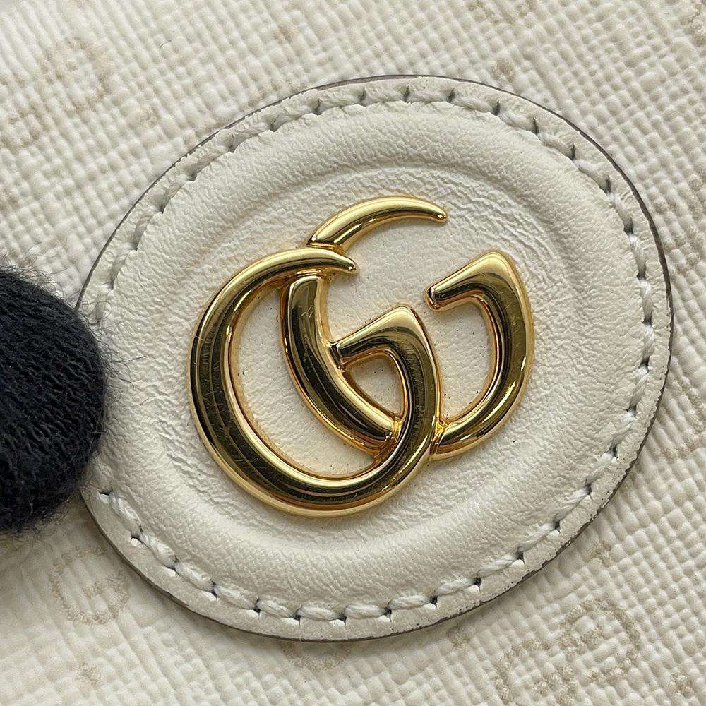 GUCCI Candy Motif Micro GG Shoulder Bag White 564580 PVC Leather