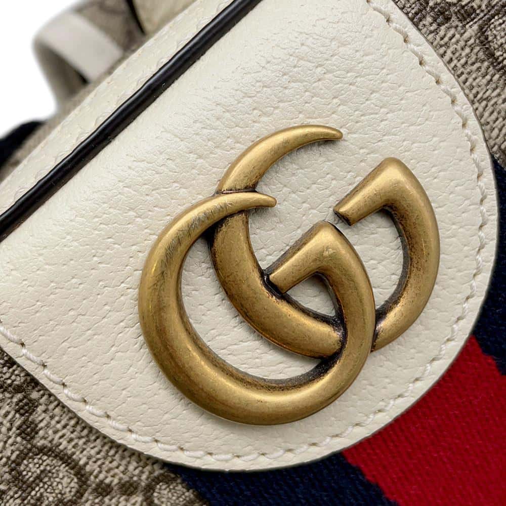 GUCCI Ophidia GG Supreme Backpack Beige/White 547965 GG Supreme Canvas Leather