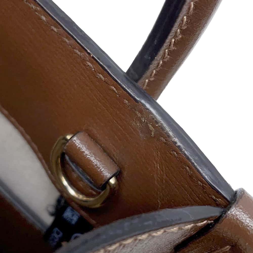 GUCCI Interlocking G 2WAY Mini Tote Bag Beige/Brown 671623 GG SupremeCanvas Leather